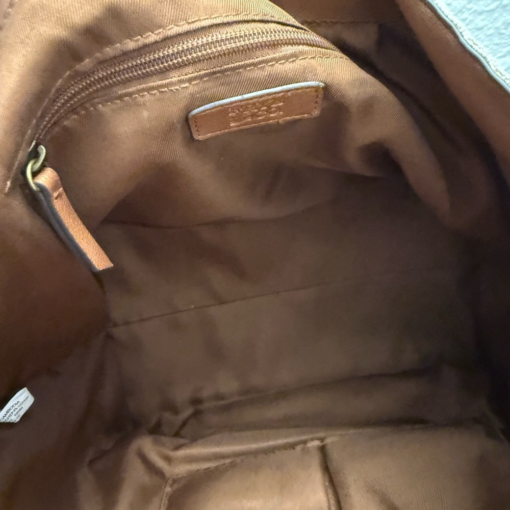 FRYE AND CO. CANVAS TOTE BAG (CREAM & BROWN) - Picture 5 of 5
